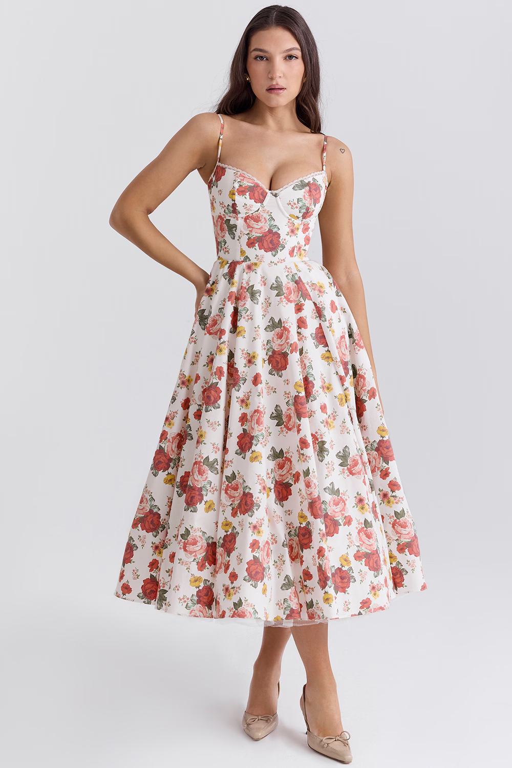 Abito midi Valentina con tulle