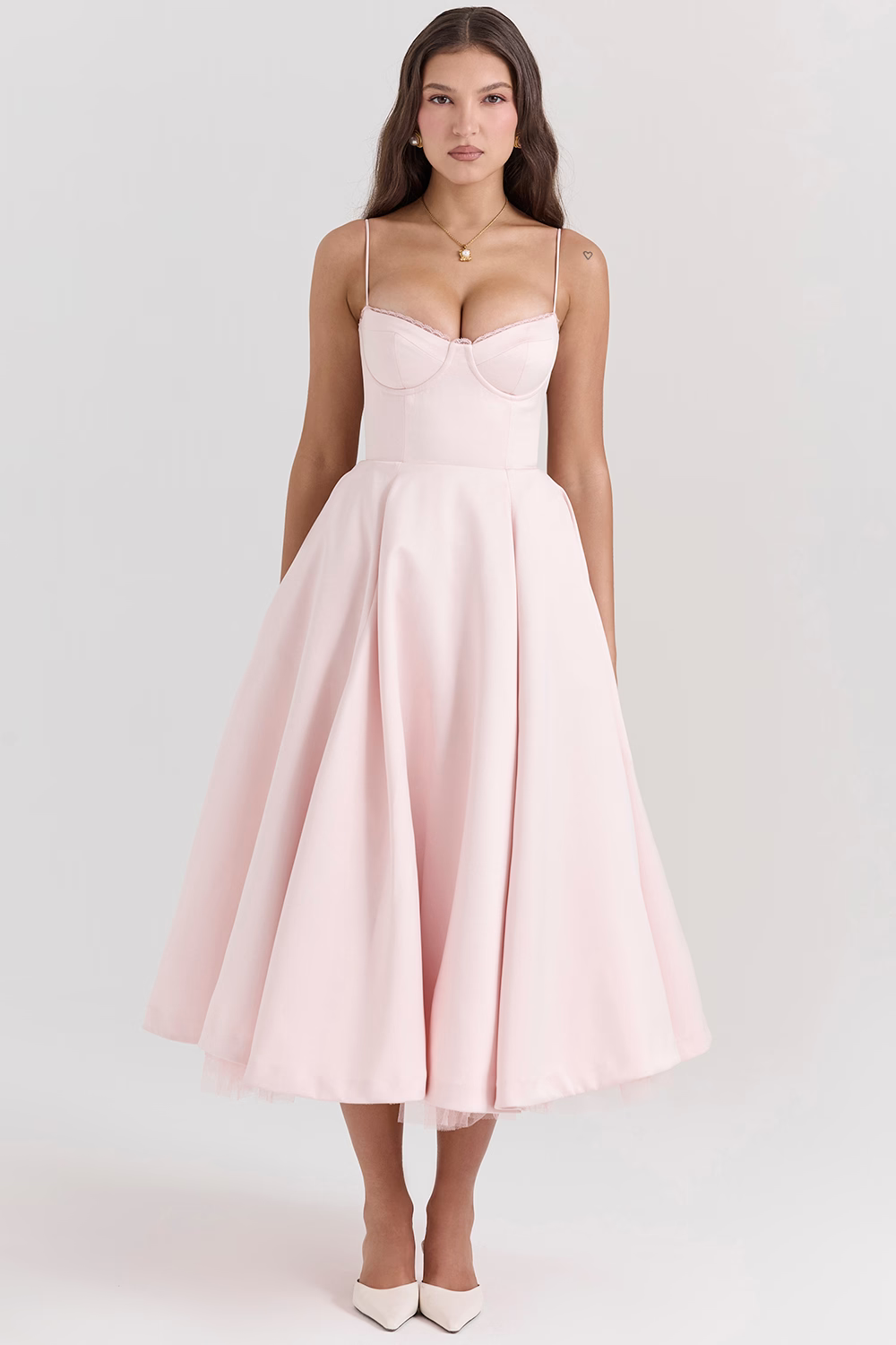 Abito midi Valentina con tulle