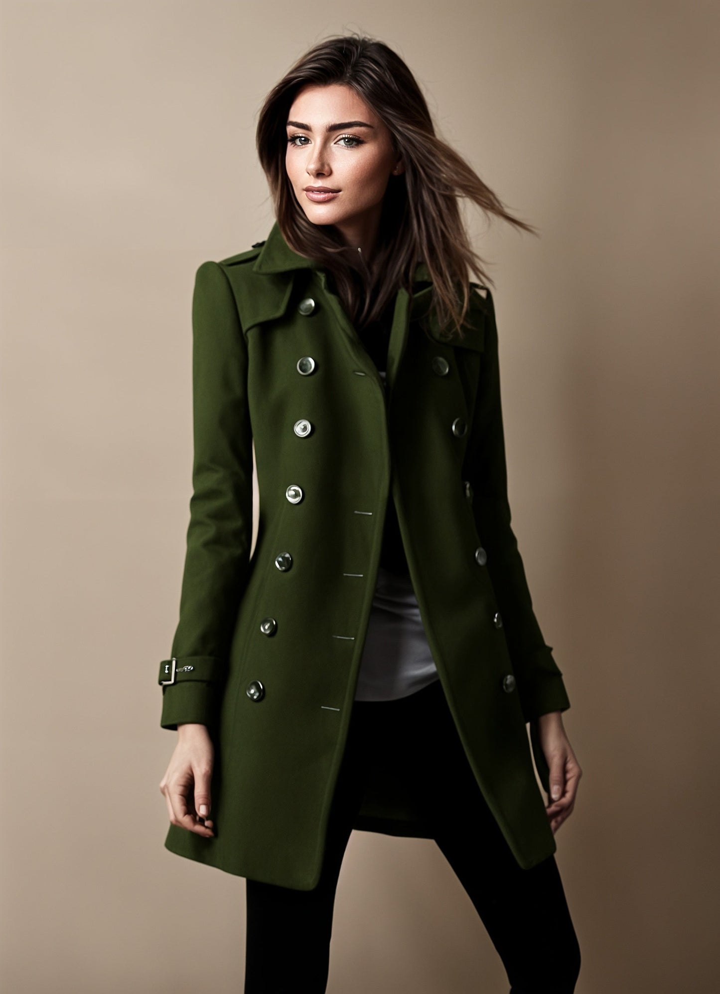 Cappotto donna Carmina lungo con taglio dritto e finiture eleganti, ideale per outfit autunno-inverno sofisticati