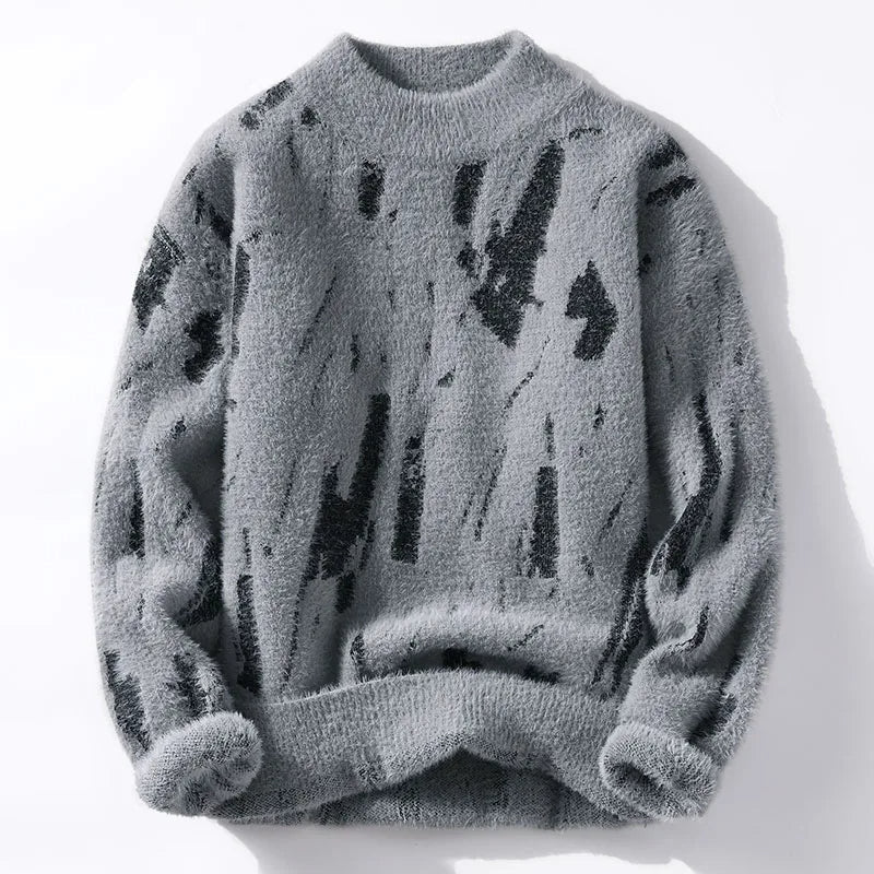 Maglione unisex Eli in pile indossato, look casual e moderno