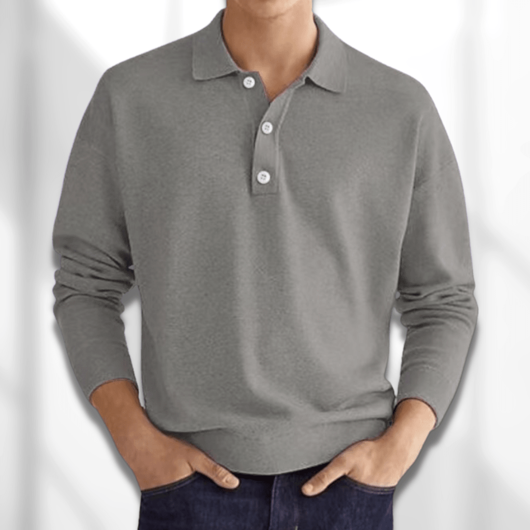 Polo uomo Anselmino elegante con collo a bottoni e linea moderna, look versatile e raffinato