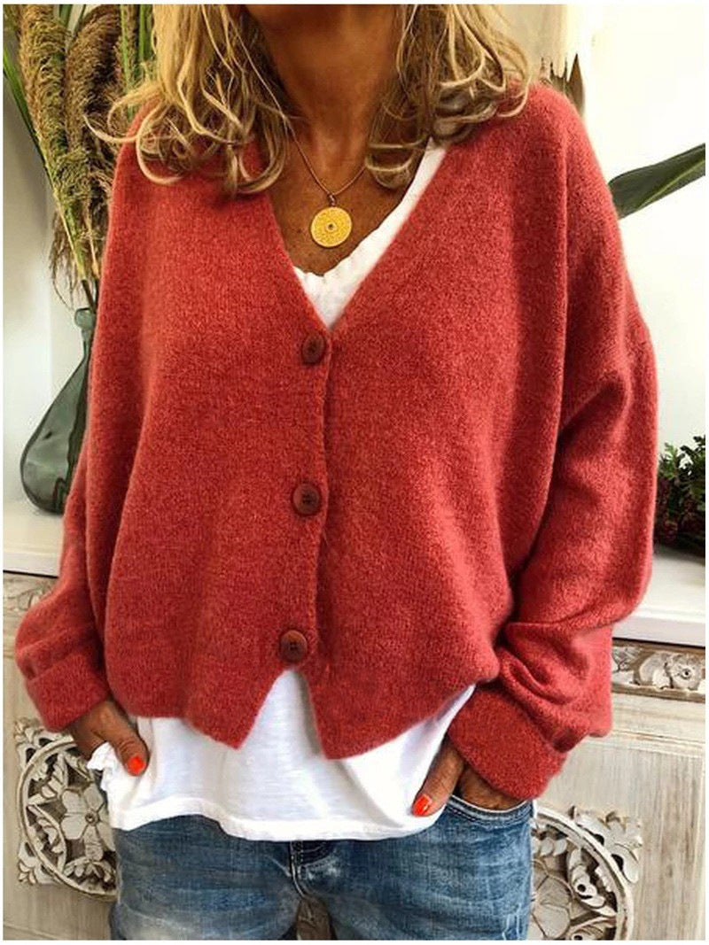 Maglioncino corto donna Arinda con bottoni e taglio moderno, look raffinato e versatile