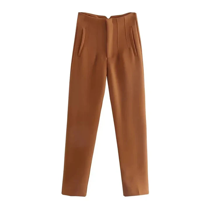 Pantaloni a vita alta con taglio moderno ed elegante