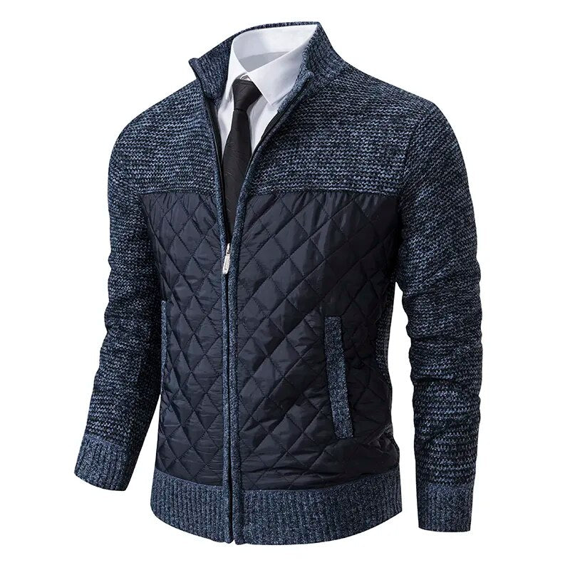 Riccardo Men’s Knit Pullover in soft knit fabric, front zipper, and side pockets