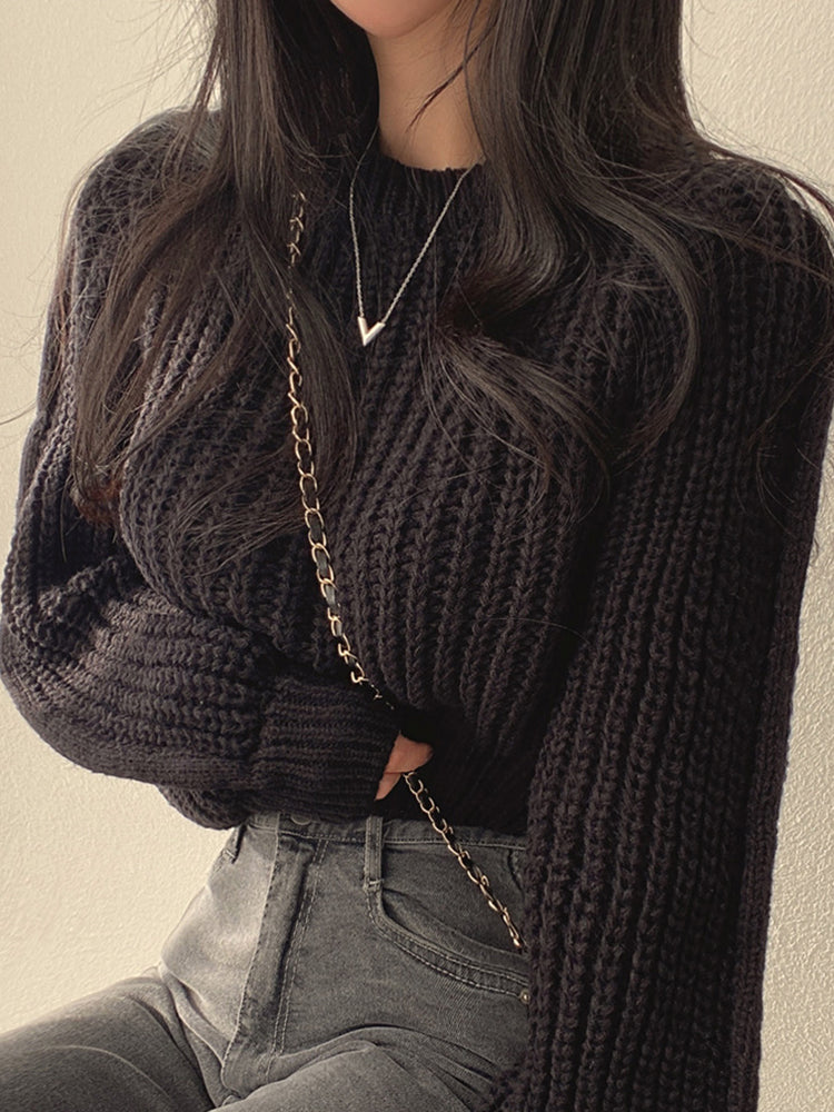 Maglione donna Nerina con scollo rotondo e lavorazione intrecciata, ideale per outfit casual e raffinati autunno-inverno