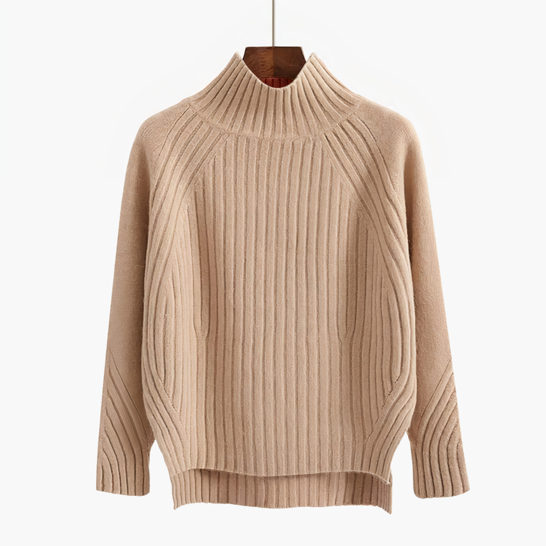 Maglione donna Delfina in filato morbido con collo alto