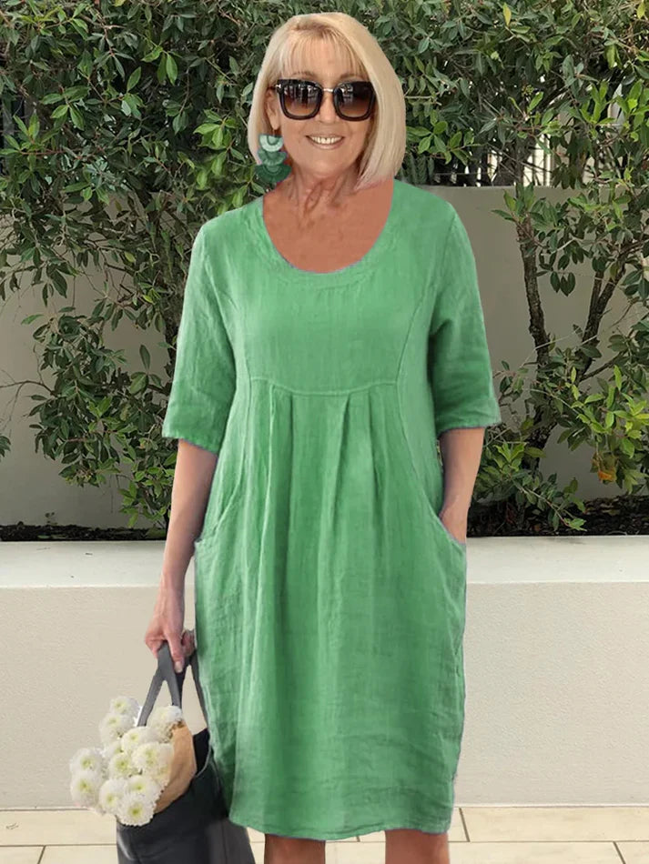 Hanna | Abito lungo oversize in cotone con tasche eleganti