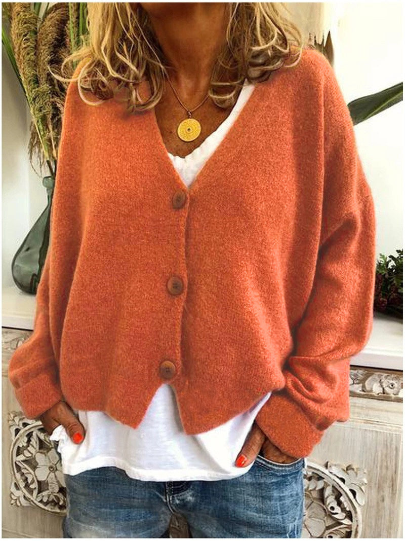 Maglioncino corto donna Arinda con bottoni e taglio moderno, look raffinato e versatile