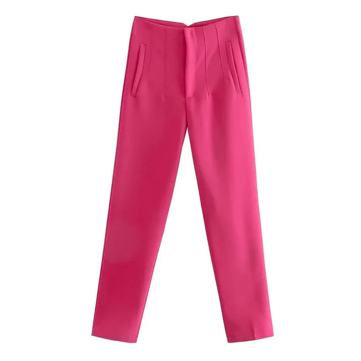 Pantaloni a vita alta con taglio moderno ed elegante