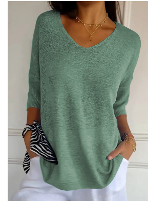 Maglione donna Mel a scollo a V, elegante e versatile