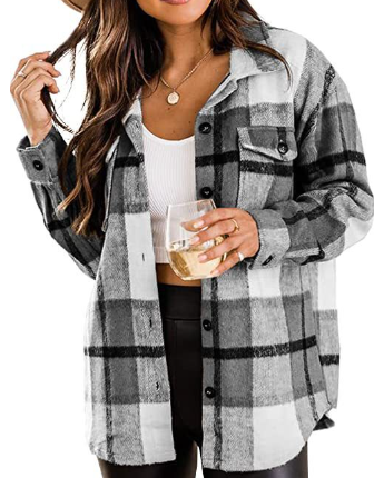 Camicia Fiorella a quadri da donna con maniche lunghe