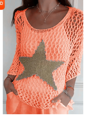 Maglia donna Lia elegante con stampa a stelle delicate su tessuto morbido e confortevole