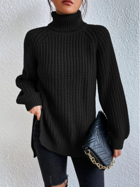 Maglione donna Rosella a collo alto testurizzato, elegante e versatile