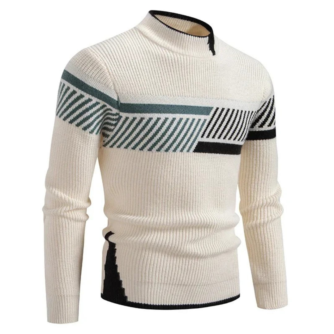 Maglione da uomo Adriano con collo alto in morbida maglia