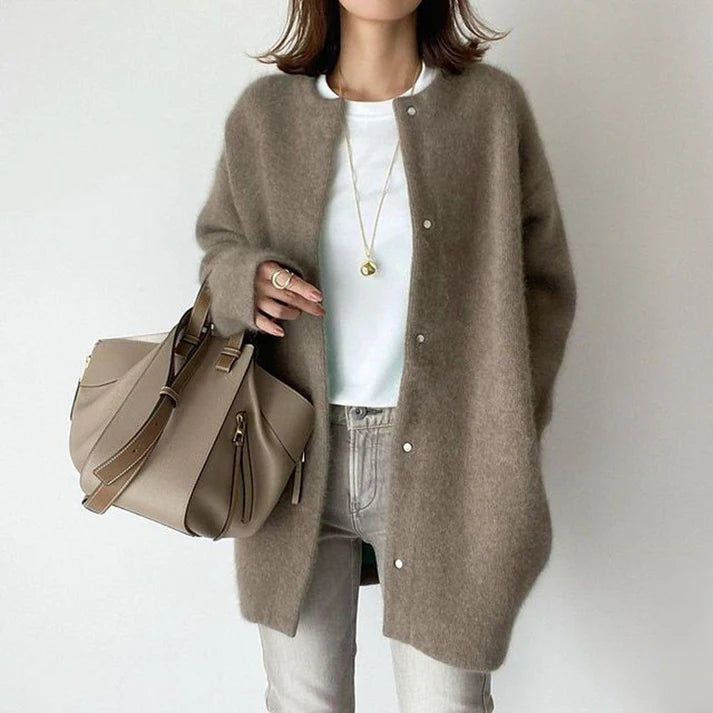 Whitney | Cardigan da donna abbottonato a maniche lunghe in cotone e acrilico