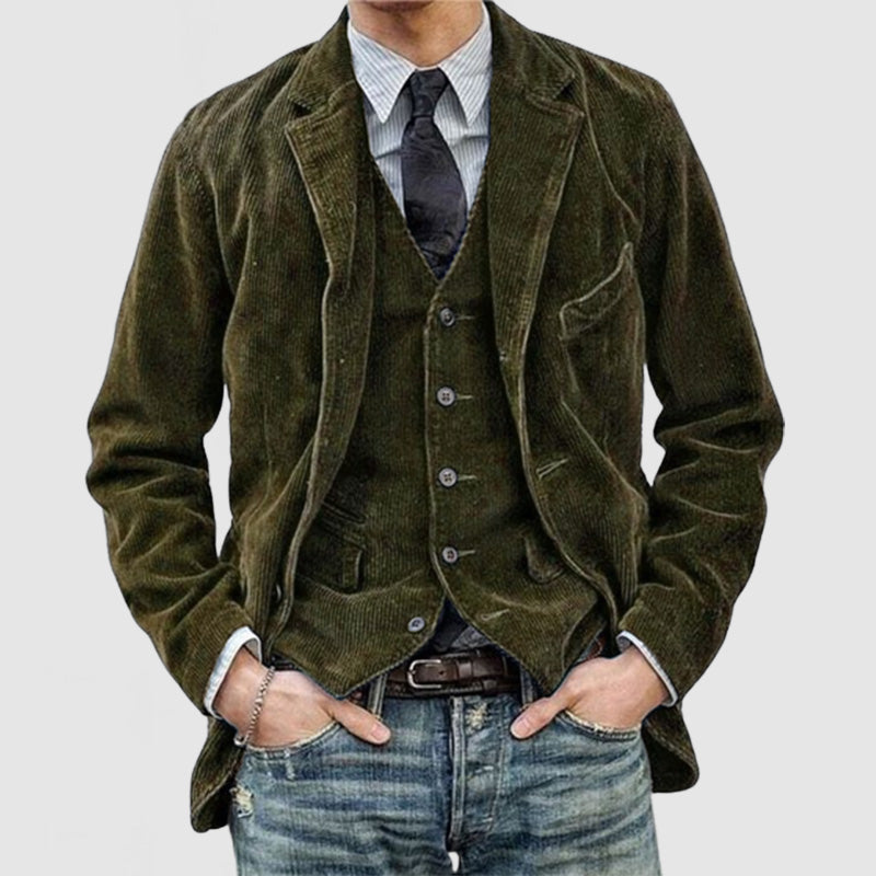 Blazer uomo Etano stile vintage con collo a revers e interno effetto gilet, look elegante e versatile