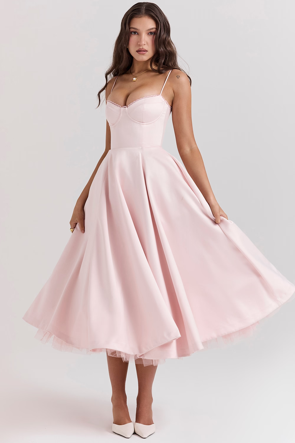 Abito midi Valentina con tulle