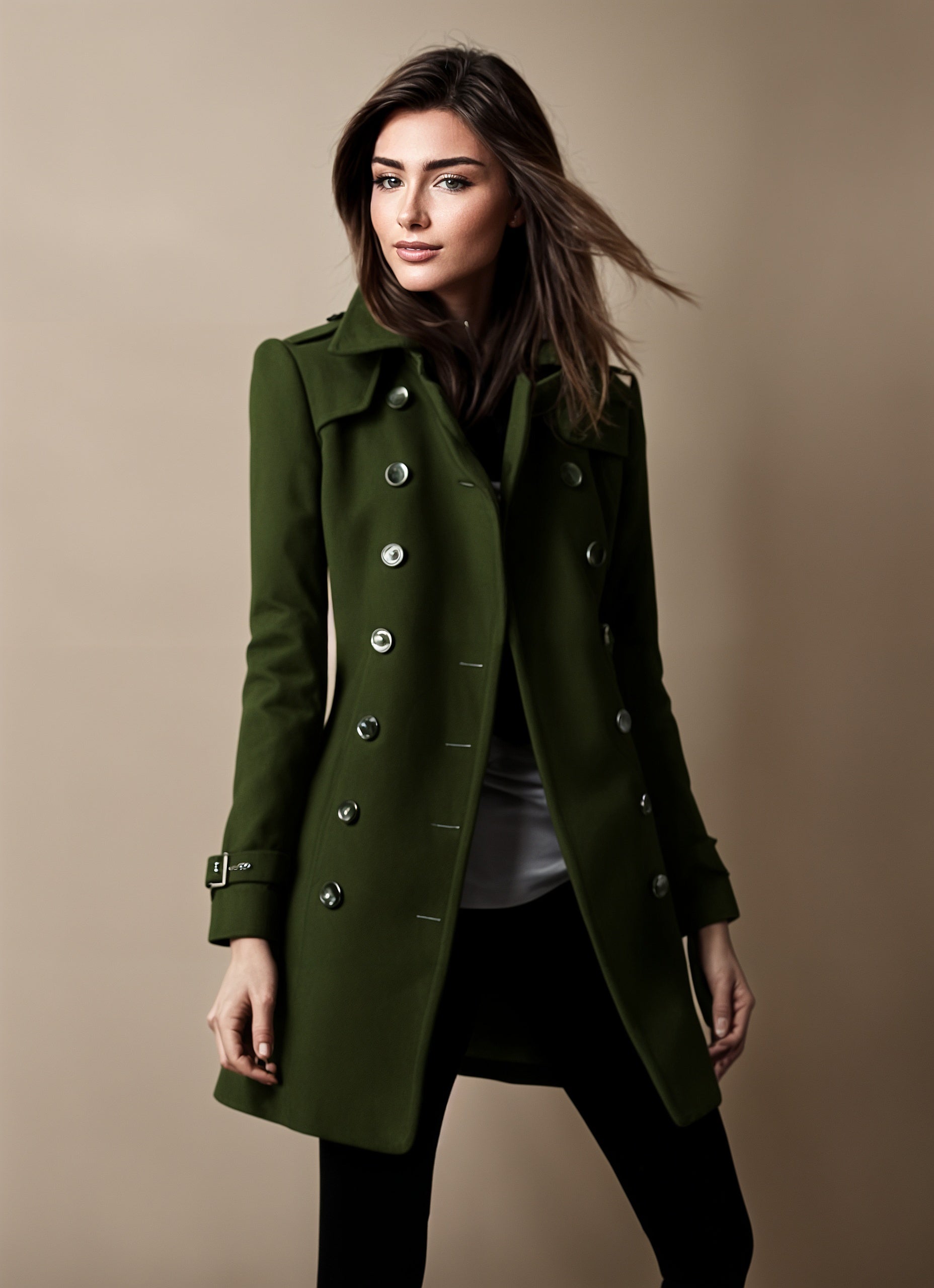 Cappotto donna Carmina lungo con taglio dritto e finiture eleganti, ideale per outfit autunno-inverno sofisticati