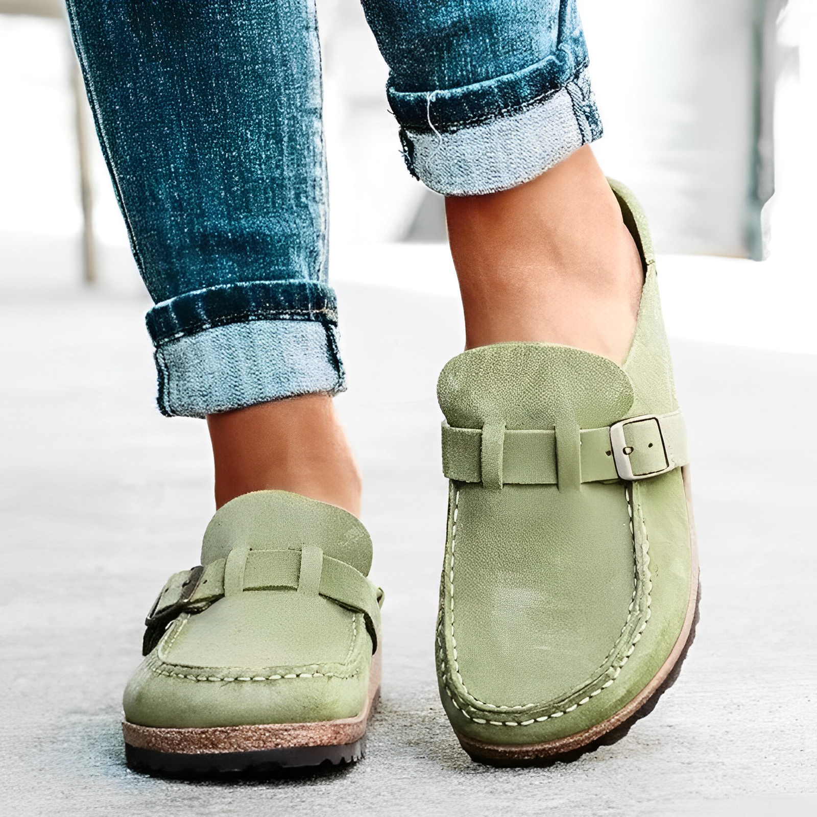 Sandali donna Leda in stile mocassino con tacco