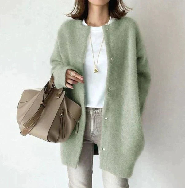 Whitney | Cardigan da donna abbottonato a maniche lunghe in cotone e acrilico