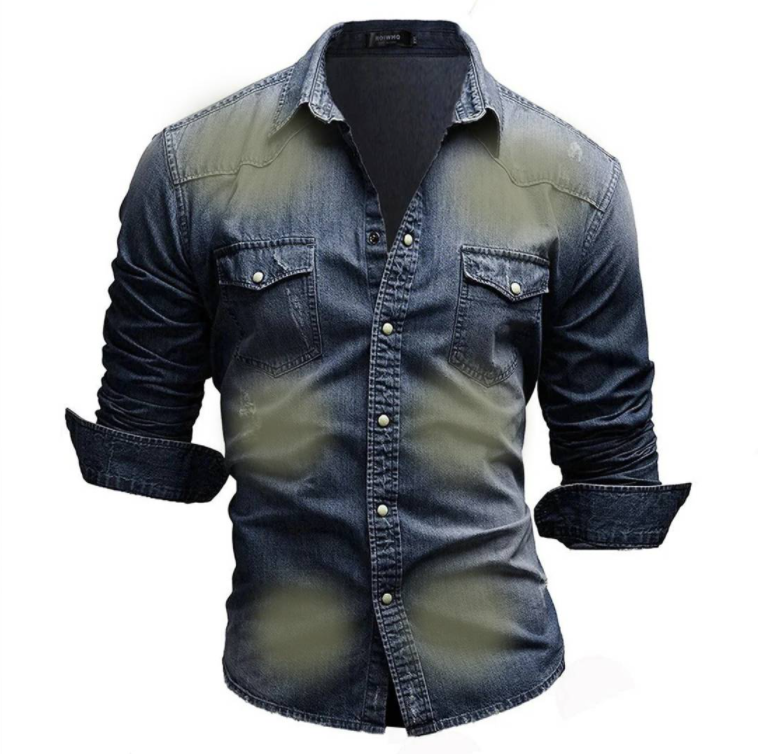 Camicia in denim uomo Alessandro con tasche sul petto