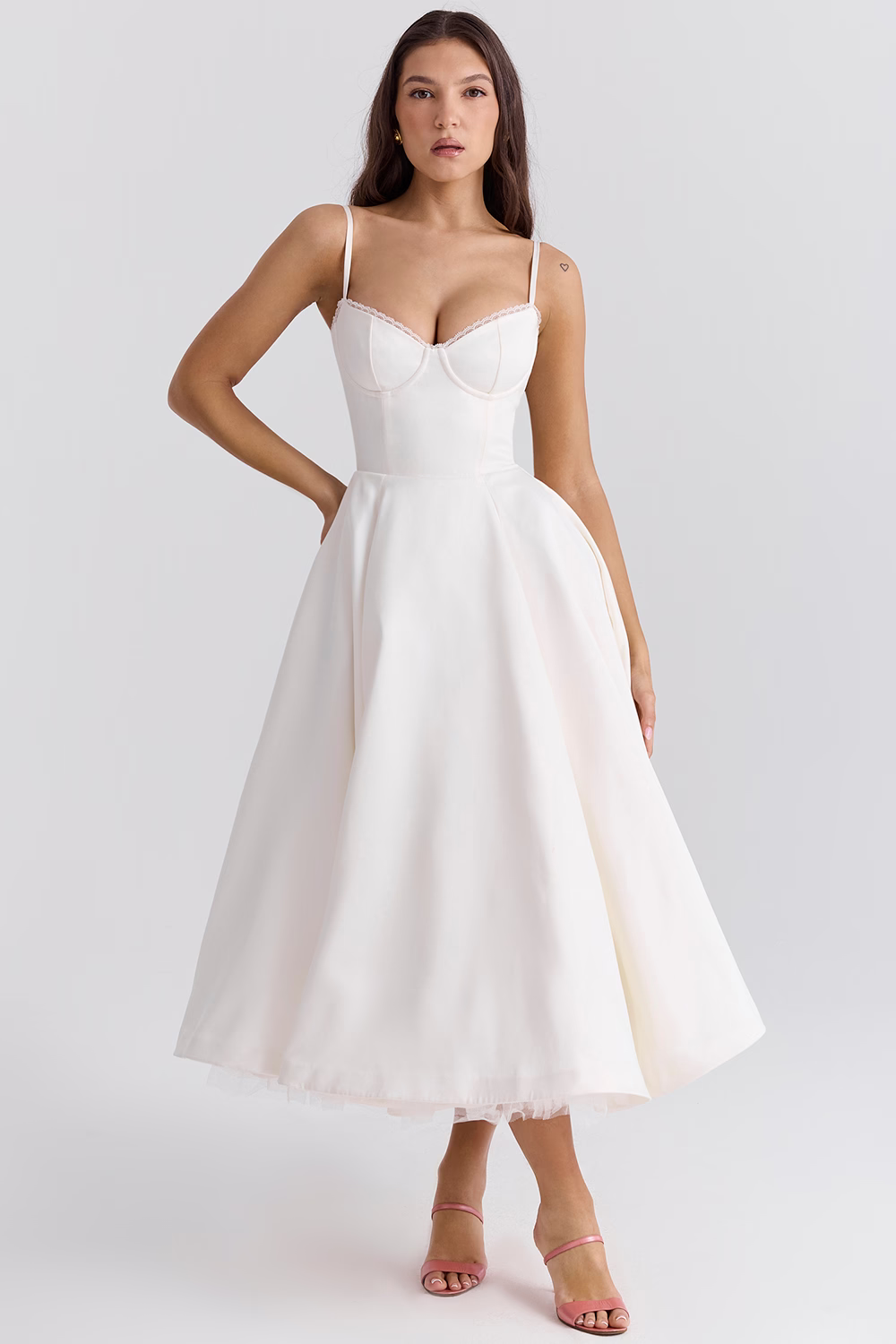Abito midi Valentina con tulle