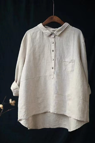 Camicia in lino a vestibilità ampia Alessia, elegante e versatile