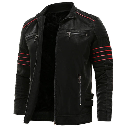 Giacca uomo Enzo in ecopelle stile biker con zip iconica e tasche funzionali, perfetta per outfit casual e audaci