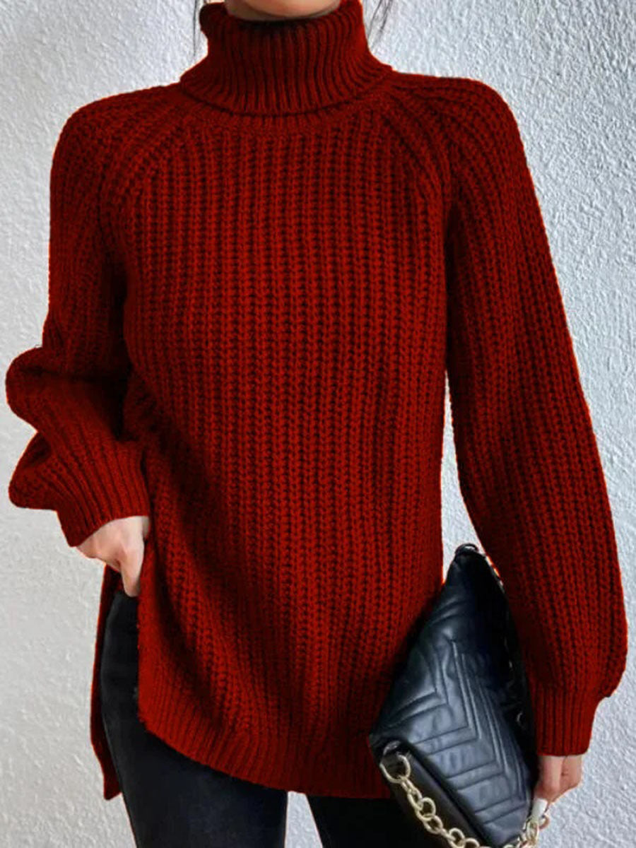 Maglione donna Rosella a collo alto testurizzato, elegante e versatile