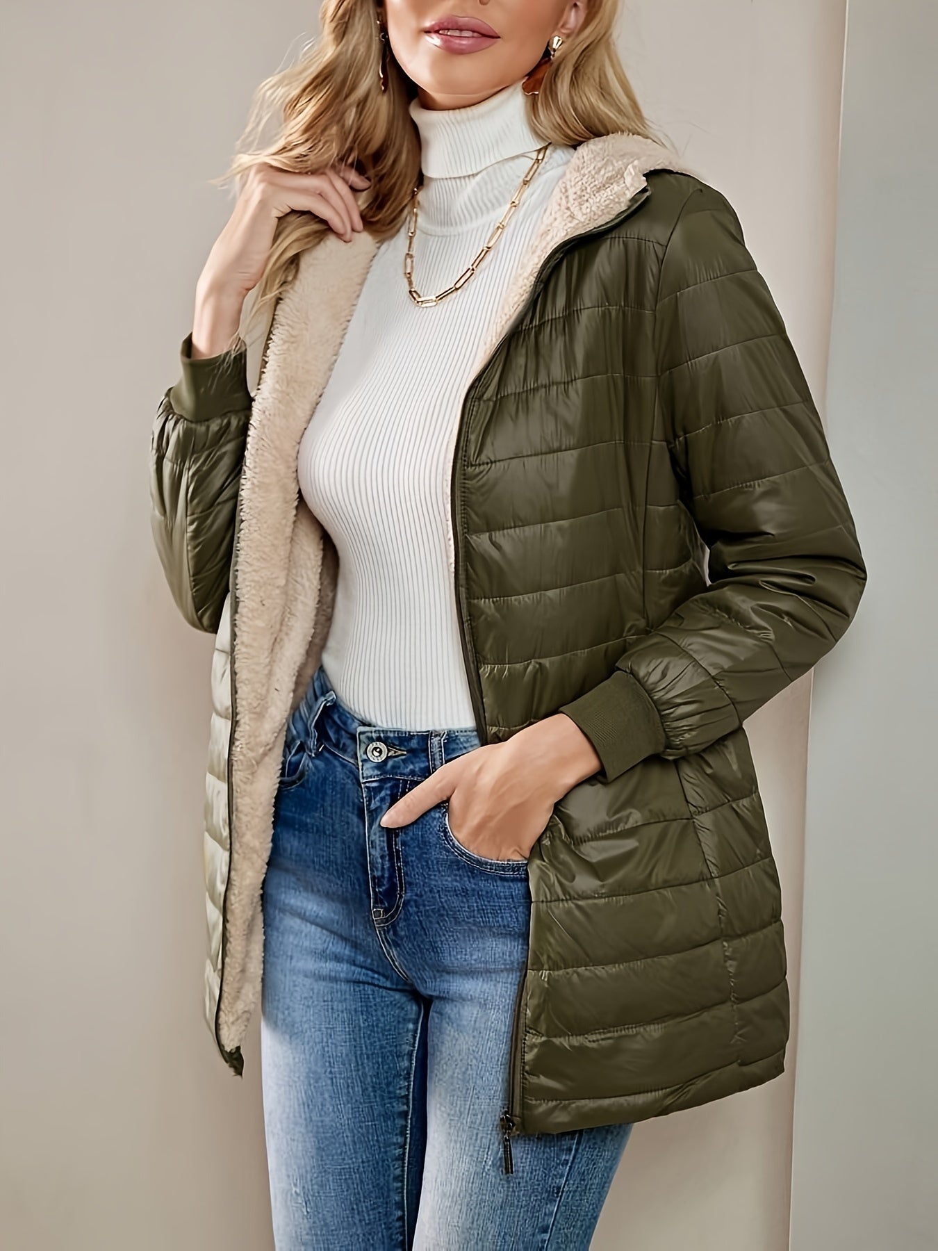 Cappotto lungo invernale da donna Alessandra con fodera in pile