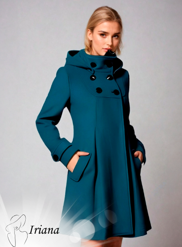 Cappotto lungo donna Irene con colletto strutturato e tasche laterali, ideale per look eleganti e moderni invernali