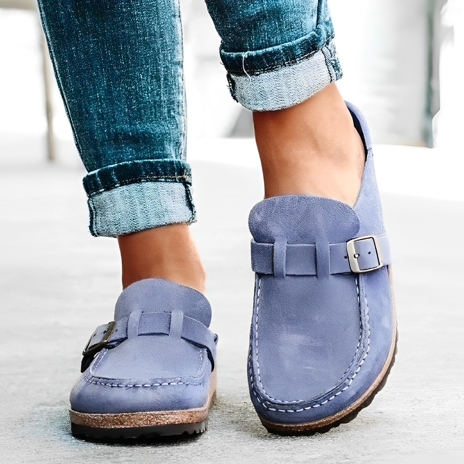 Sandali donna Leda in stile mocassino con tacco