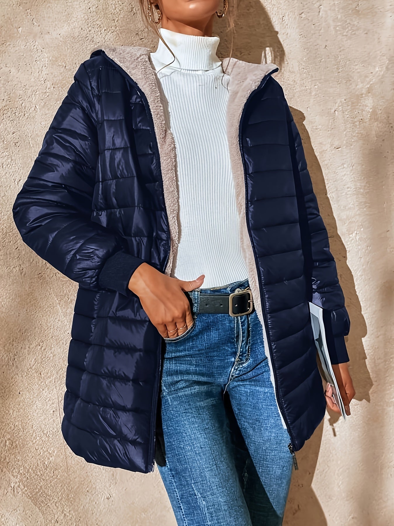 Cappotto lungo invernale da donna Alessandra con fodera in pile