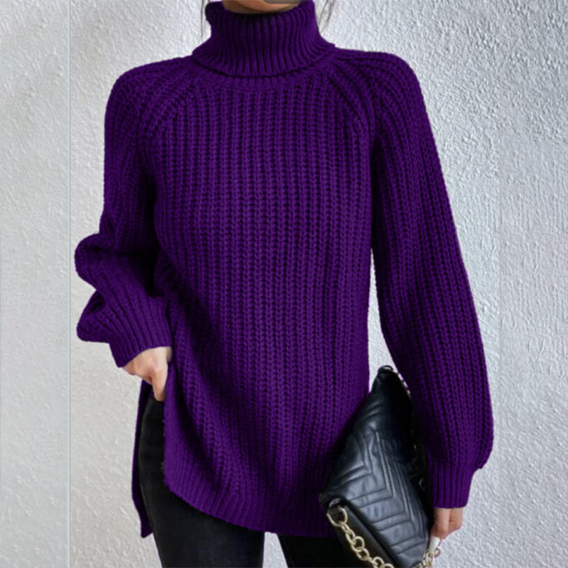 Maglione donna Rosella a collo alto testurizzato, elegante e versatile