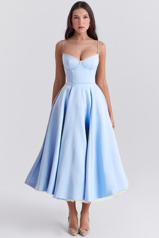 Abito midi Valentina con tulle