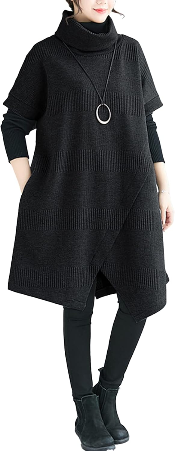 Abito donna Bellina con collo alto asimmetrico, silhouette fluida e dettagli raffinati per look moderni e femminili