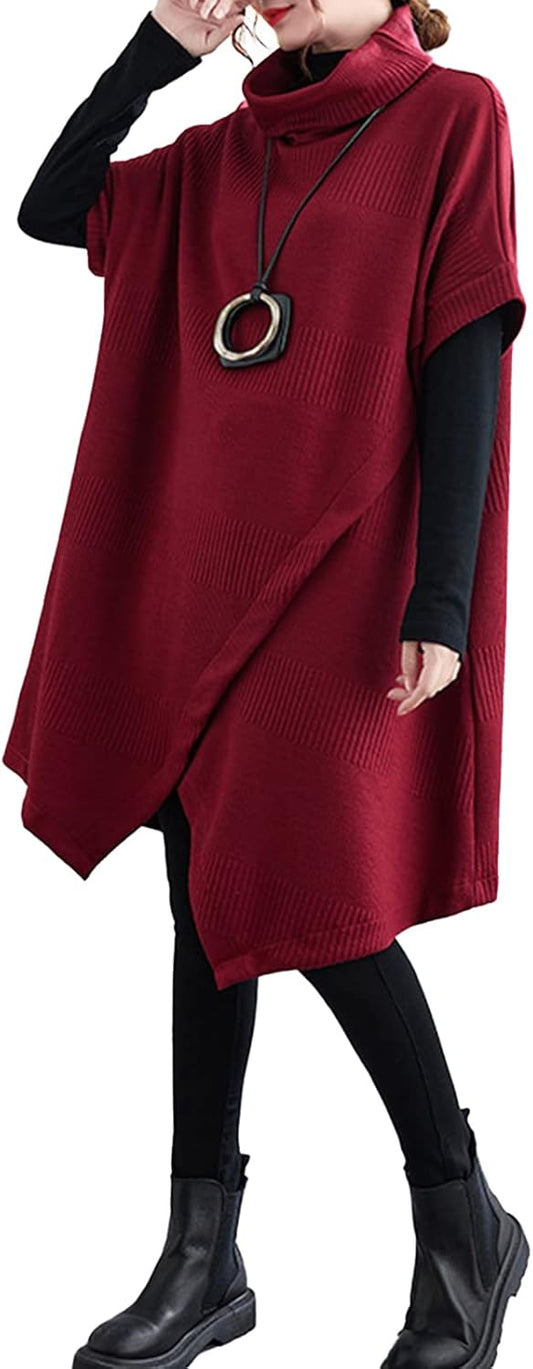 Abito donna Bellina con collo alto asimmetrico, silhouette fluida e dettagli raffinati per look moderni e femminili