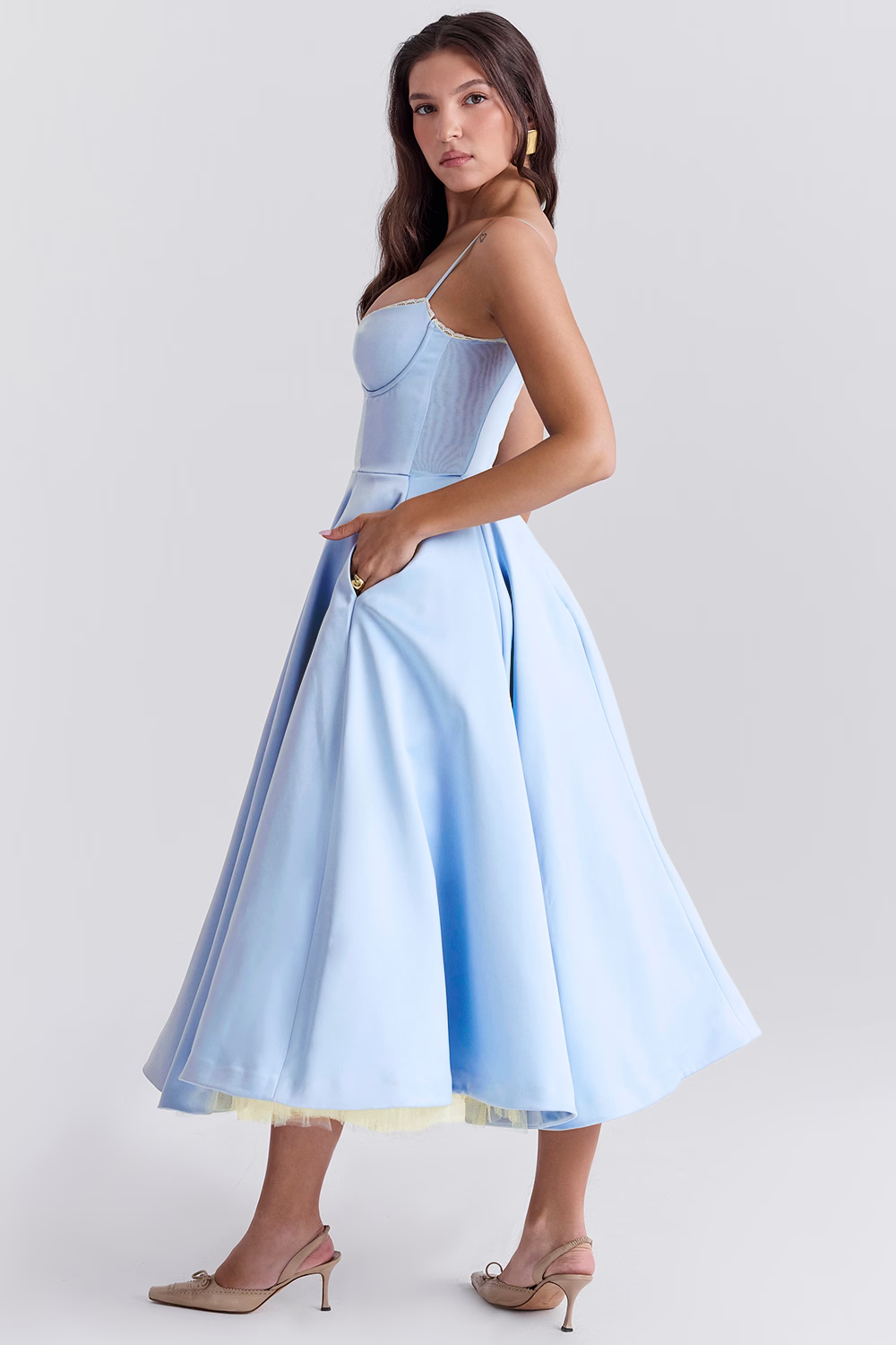Abito midi Valentina con tulle