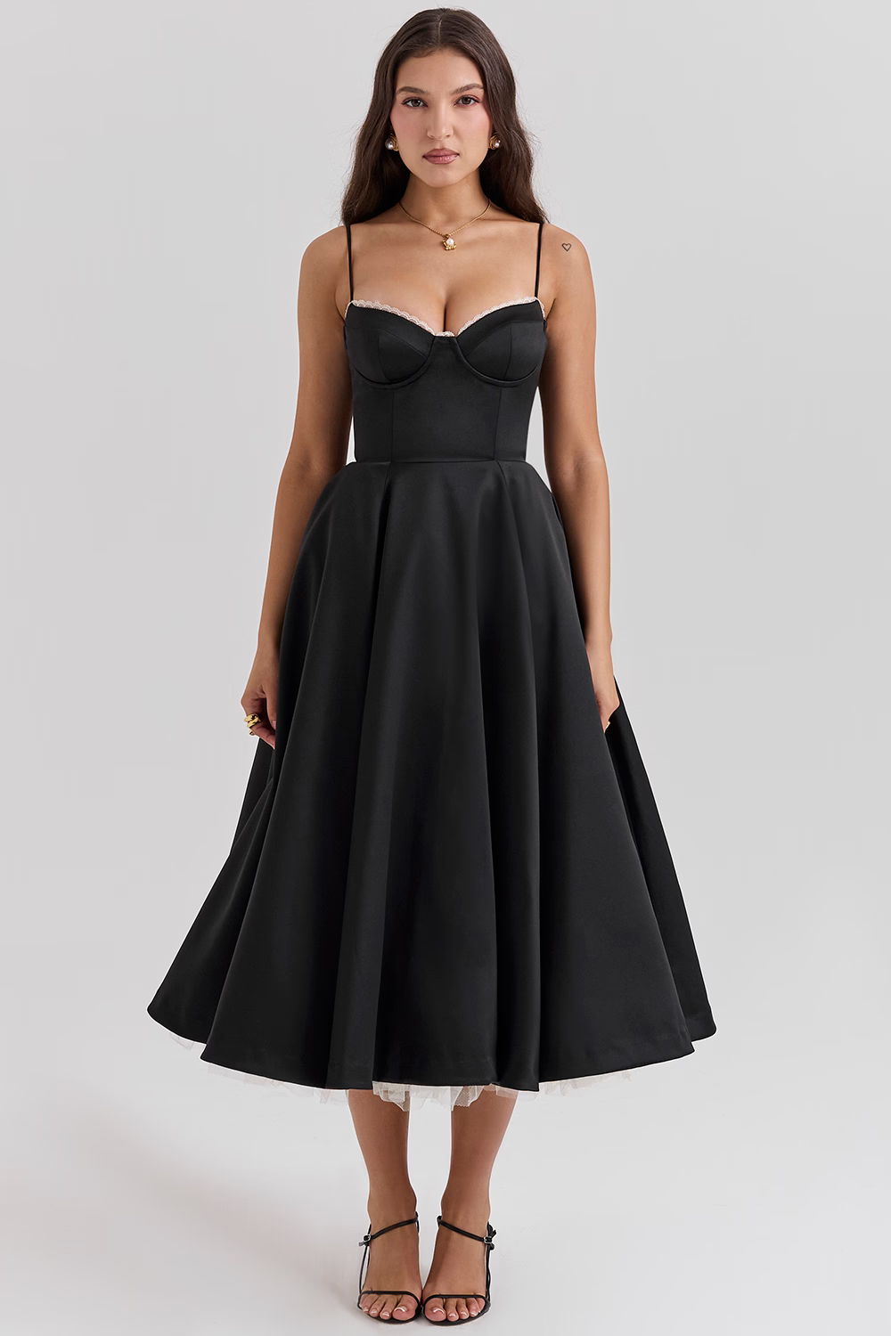 Abito midi Valentina con tulle
