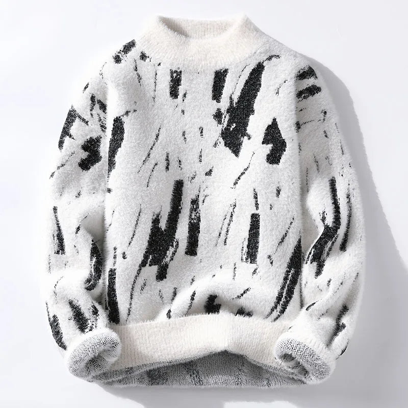 Maglione unisex Eli in pile indossato, look casual e moderno