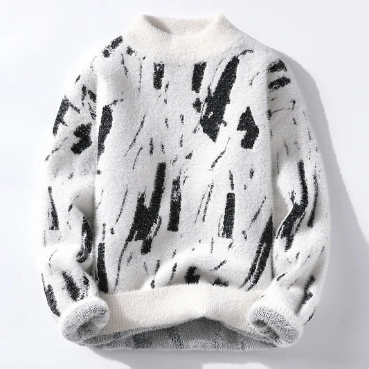 Maglione unisex Eli in pile indossato, look casual e moderno