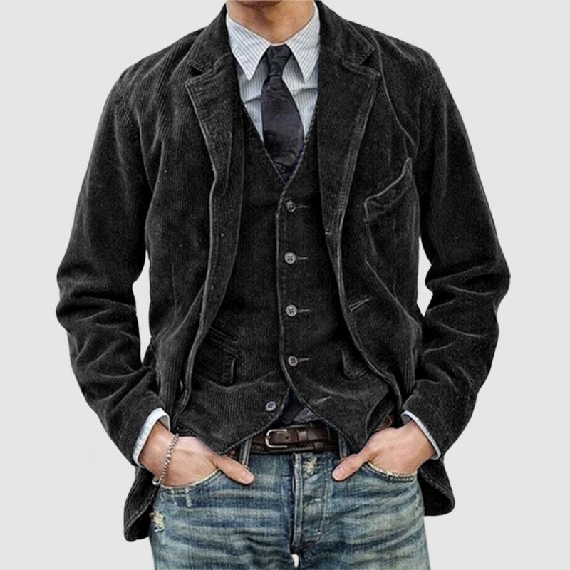 Blazer uomo Etano stile vintage con collo a revers e interno effetto gilet, look elegante e versatile
