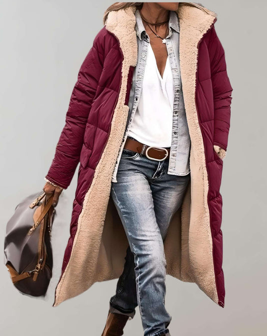 Cappotto lungo donna Giuliana elegante con fodera in pile