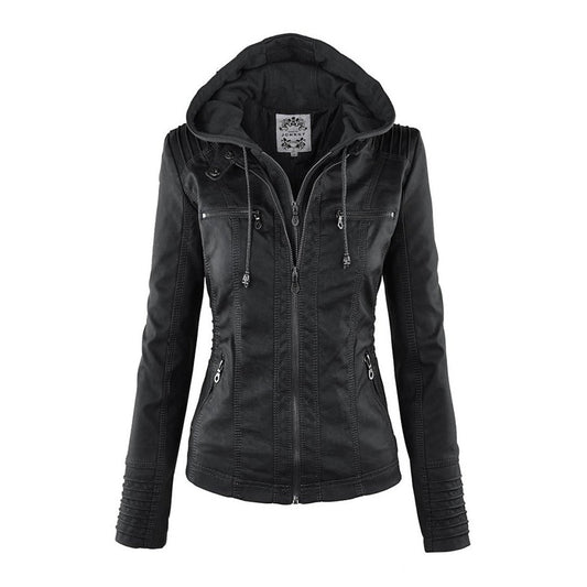Giacca in pelle da donna elegante e funzionale