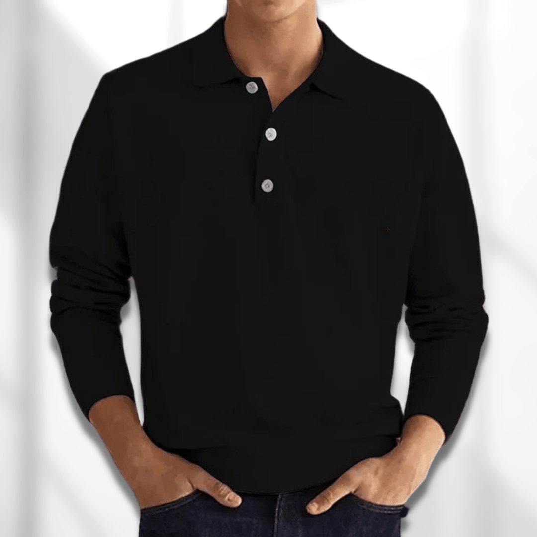 Polo uomo Anselmino elegante con collo a bottoni e linea moderna, look versatile e raffinato