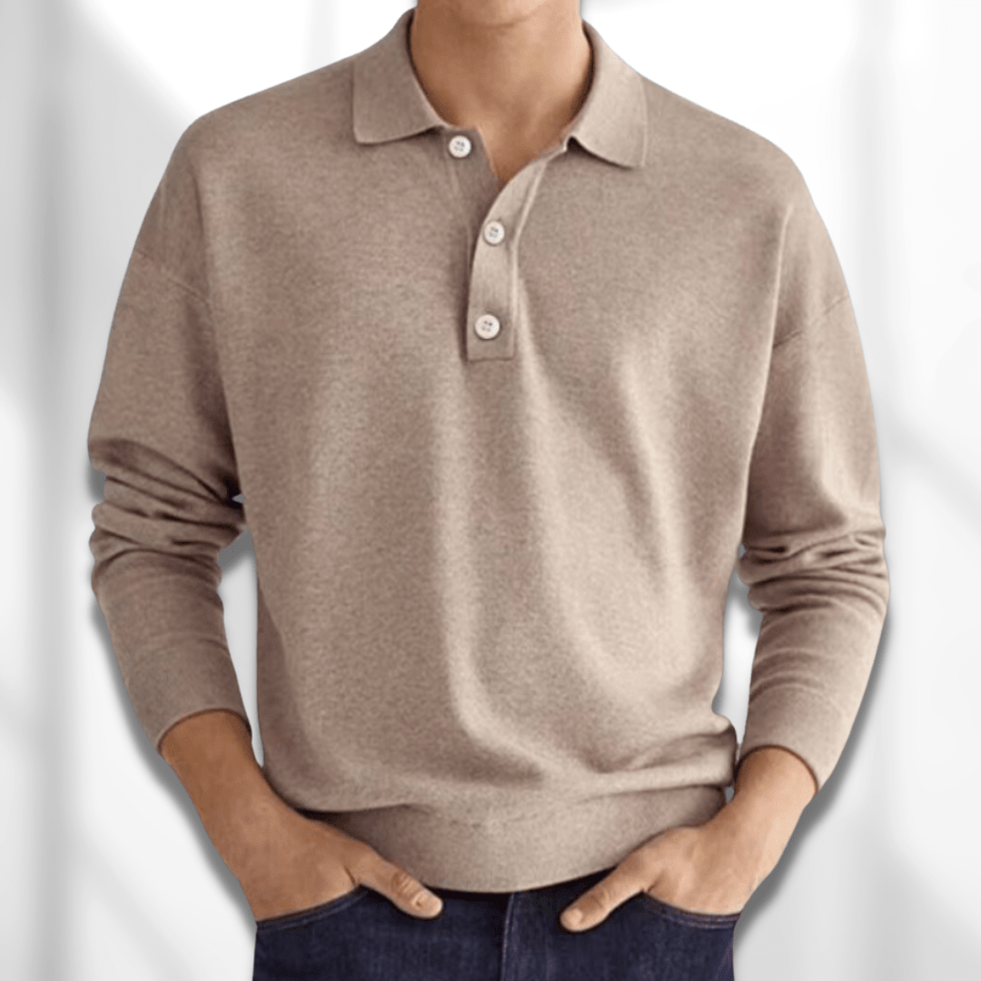 Polo uomo Anselmino elegante con collo a bottoni e linea moderna, look versatile e raffinato