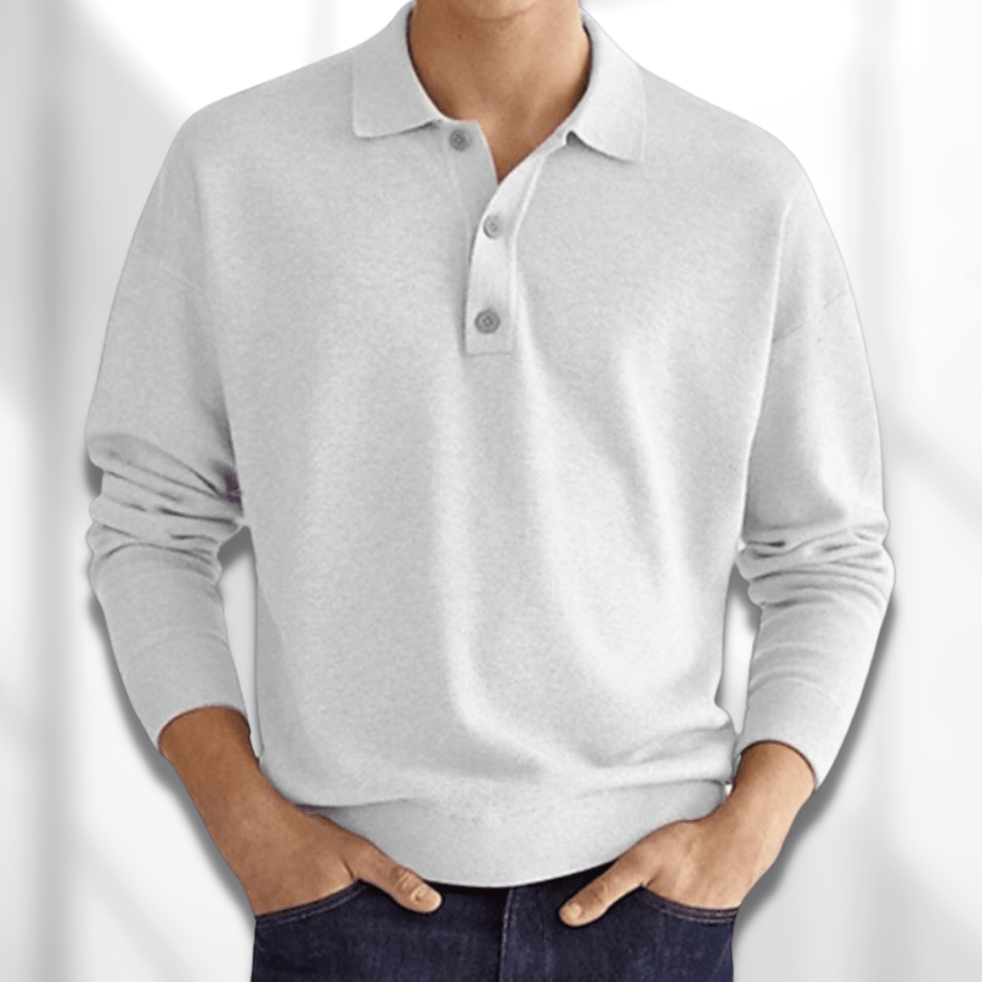 Polo uomo Anselmino elegante con collo a bottoni e linea moderna, look versatile e raffinato