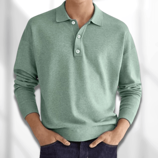 Polo uomo Anselmino elegante con collo a bottoni e linea moderna, look versatile e raffinato