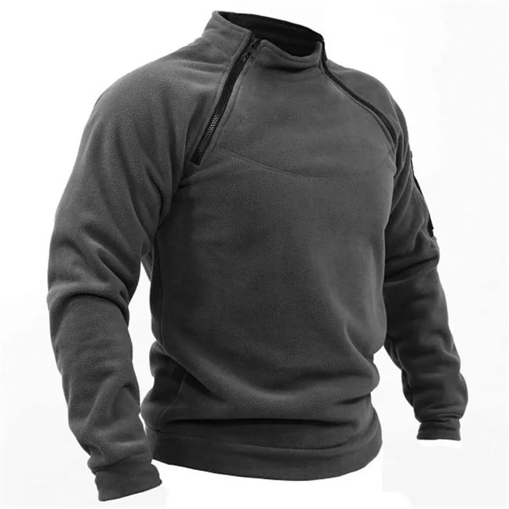 Maglione uomo Danilo con collo alto e zip parziale, stile casual pratico e versatile