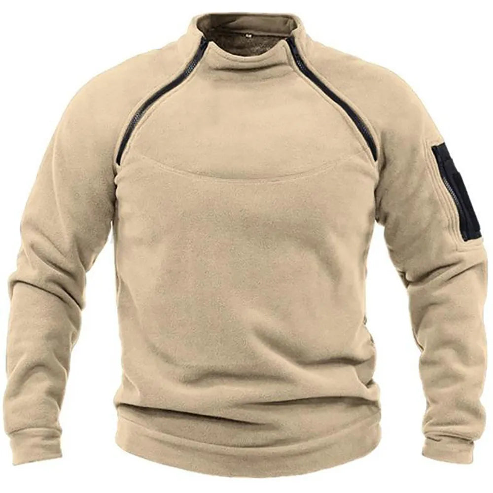 Maglione uomo Danilo con collo alto e zip parziale, stile casual pratico e versatile